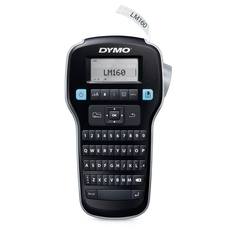 DYMO LabelManager 160 etikečių spausdintuvas | Nešiojamas etikečių spausdintuvas su QWERTY klaviatūra | Įskaitant juodai baltą D1 etikečių juostelę (12 mm) | Namams ir biurui