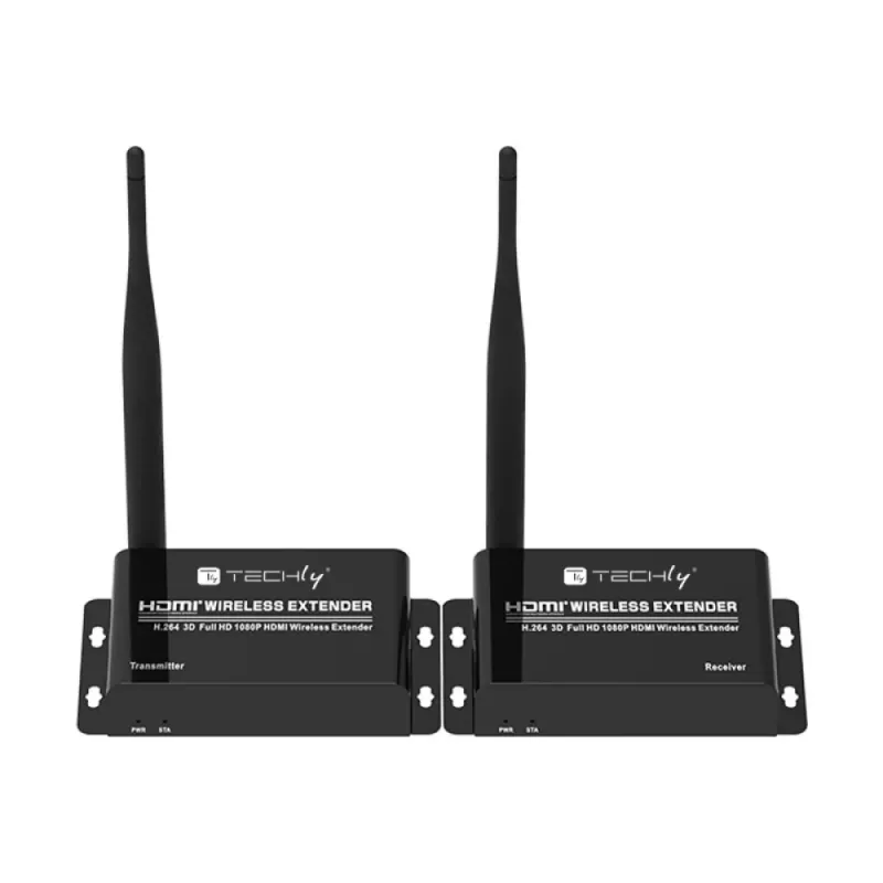 Techly IDATA HDMI-WL55 HDMI belaidis prailgintuvas AV siųstuvas ir imtuvas Juodas