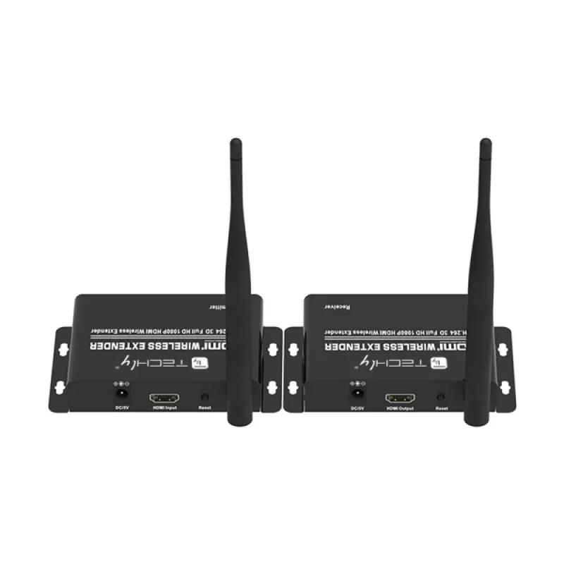 Techly IDATA HDMI-WL55 HDMI belaidis prailgintuvas AV siųstuvas ir imtuvas Juodas