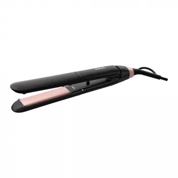 Philips Essential ThermoProtect tiesintuvas su šepečiu, šiltas, 160–230 °C, 3 s, juodas/rožinis