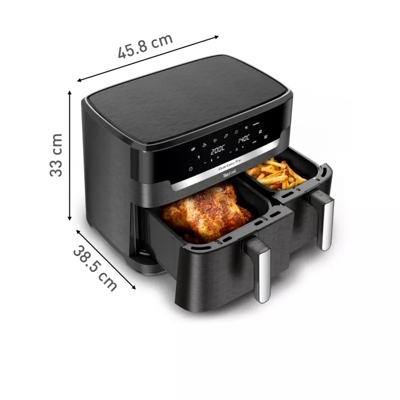 Kepimo krosnelė Tefal Easy Fry Dual XXL EY942HE0, dviguba, 11 l, 2020 W, karšto oro, pilka