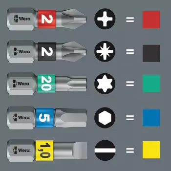 Sraigtasukio antgalių rinkinys Wera Bit-Check 12