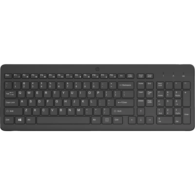 Belaidė klaviatūra HP 225 Full-size Mechaninė QWERTY Juoda