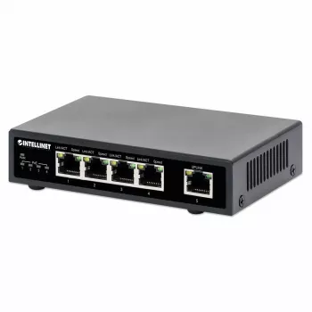 Intellinet 5 prievadų Gigabit Ethernet PoE+ jungiklis 62W 4 PSE prievadai