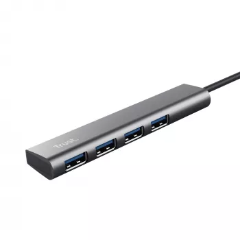 Trust Halyx USB 3.2 Gen 1 (3.1 Gen 1) Type-A 5 Gbps pilkas USB centras