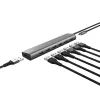 Trust Halyx 24967 USB šakotuvas 7 prievadų, USB 3.2 Gen 1, Type-A, 5000 Mbit/s, sidabrinės spalvos