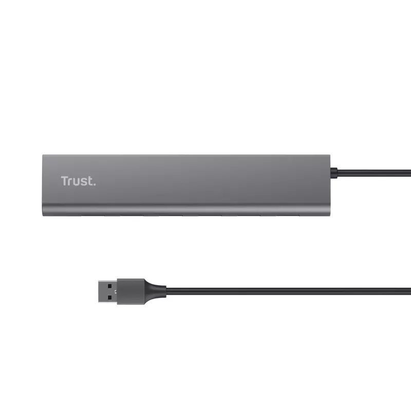 Trust Halyx 24967 USB šakotuvas 7 prievadų, USB 3.2 Gen 1, Type-A, 5000 Mbit/s, sidabrinės spalvos