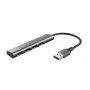 Trust Halyx USB 3.2 Gen 1 (3.1 Gen 1) Type-A 4 prievadų USB šakotuvas, juoda/pilka