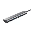 Trust Halyx USB 3.2 Gen 1 (3.1 Gen 1) Type-A 4 prievadų USB šakotuvas, juoda/pilka