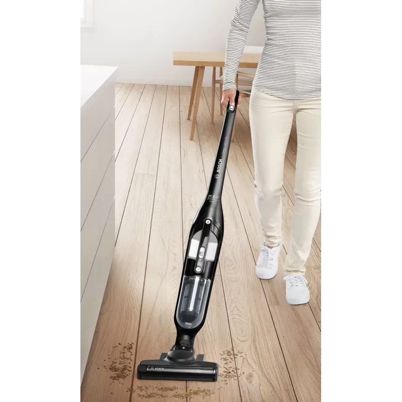 Bosch BBH32101 belaidis dulkių siurblys 2-in-1 lazda ir rankinis modelis, sausas valymas, be maišelio, juodas