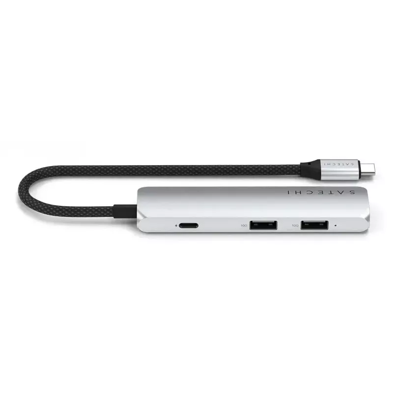 Satechi ST-P4SS USB-C 4-in-1 adapteris 4K HDMI USB 3.0 sidabrinis