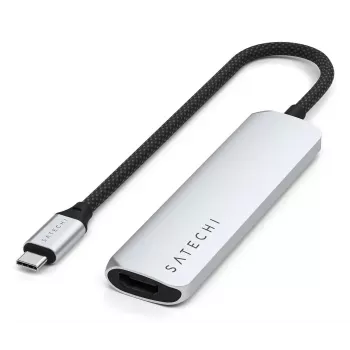 Satechi ST-P4SS USB-C 4-in-1 adapteris 4K HDMI USB 3.0 sidabrinis