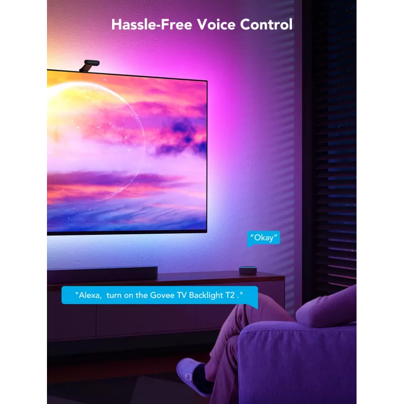 LED juostelė Govee Envisual TV Backlight T2 su dviem kameromis 75–85 colių televizoriams