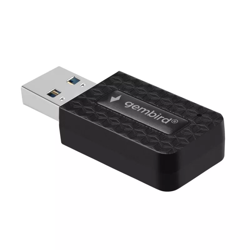 Gembird AC1300 USB Wi-Fi adapteris, dviejų juostų, 867 Mbit/s, USB 3.0, juodas