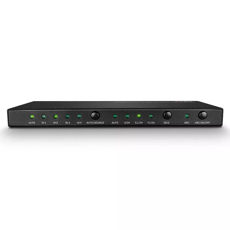 Lindy 38249 HDMI 2.0 18G perjungiklis su garsu, 4 prievadai, stalinis