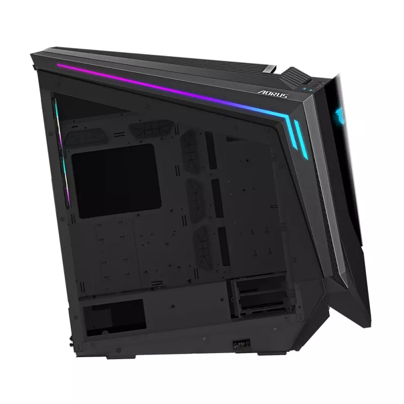 GIGABYTE AORUS C700 GLASS pilno bokšto kompiuterio korpusas - talpina iki E-ATX ir 420 mm radiatorių, 5 iš anksto sumontuoti 120 mm ventiliatoriai, USB 3.1 Type-C, RGB Fusion