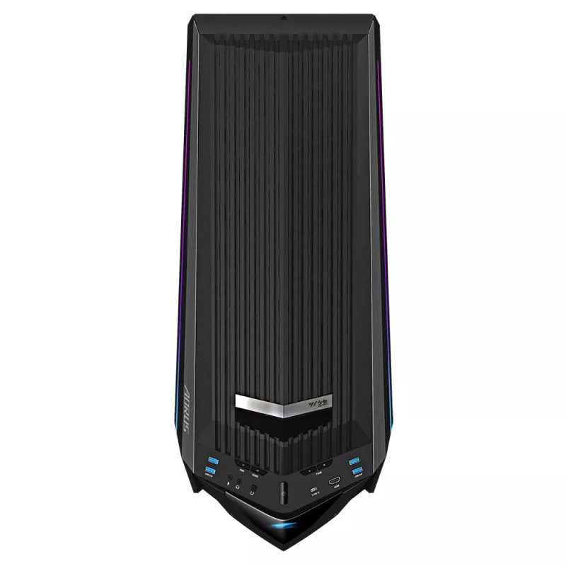 GIGABYTE AORUS C700 GLASS pilno bokšto kompiuterio korpusas - talpina iki E-ATX ir 420 mm radiatorių, 5 iš anksto sumontuoti 120 mm ventiliatoriai, USB 3.1 Type-C, RGB Fusion