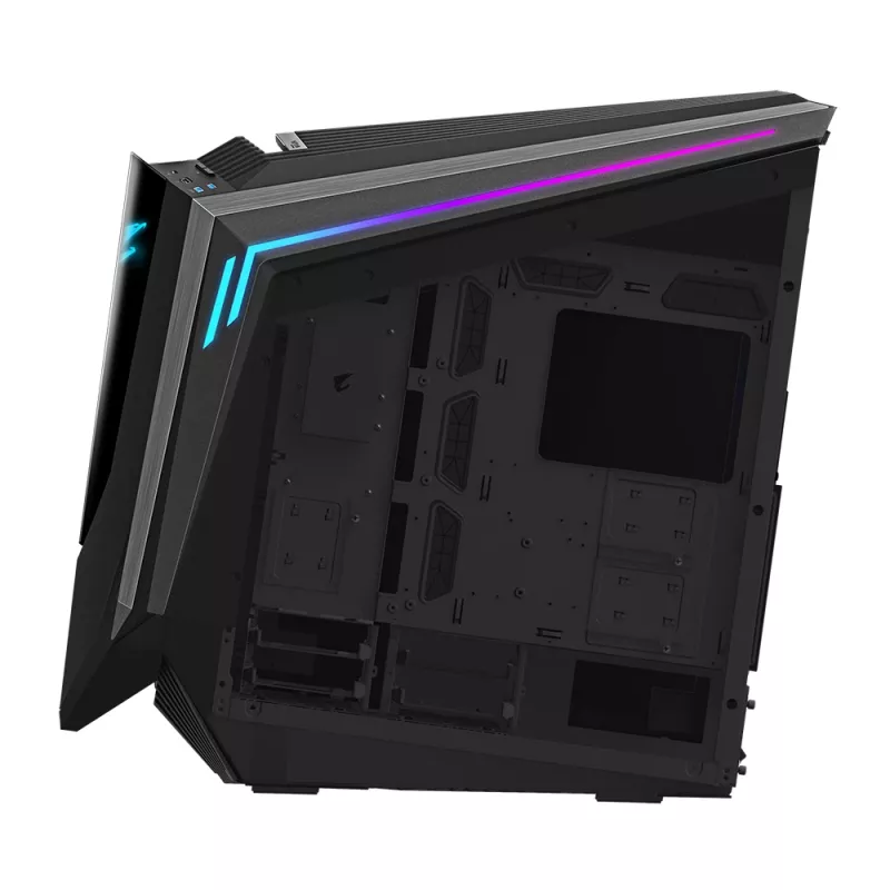 GIGABYTE AORUS C700 GLASS pilno bokšto kompiuterio korpusas - talpina iki E-ATX ir 420 mm radiatorių, 5 iš anksto sumontuoti 120 mm ventiliatoriai, USB 3.1 Type-C, RGB Fusion