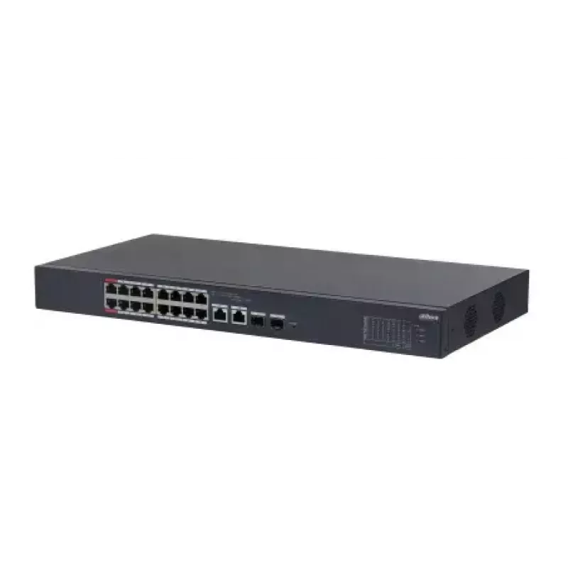 Dahua Technology DH-CS4218-16ET-190 valdomas L2 Gigabit Ethernet tinklo jungiklis su PoE, juodas