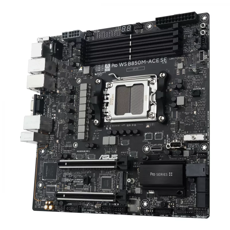 ASUS PRO WS B850M-ACE SE pagrindinė plokštė AMD B850 Socket AM5 micro ATX