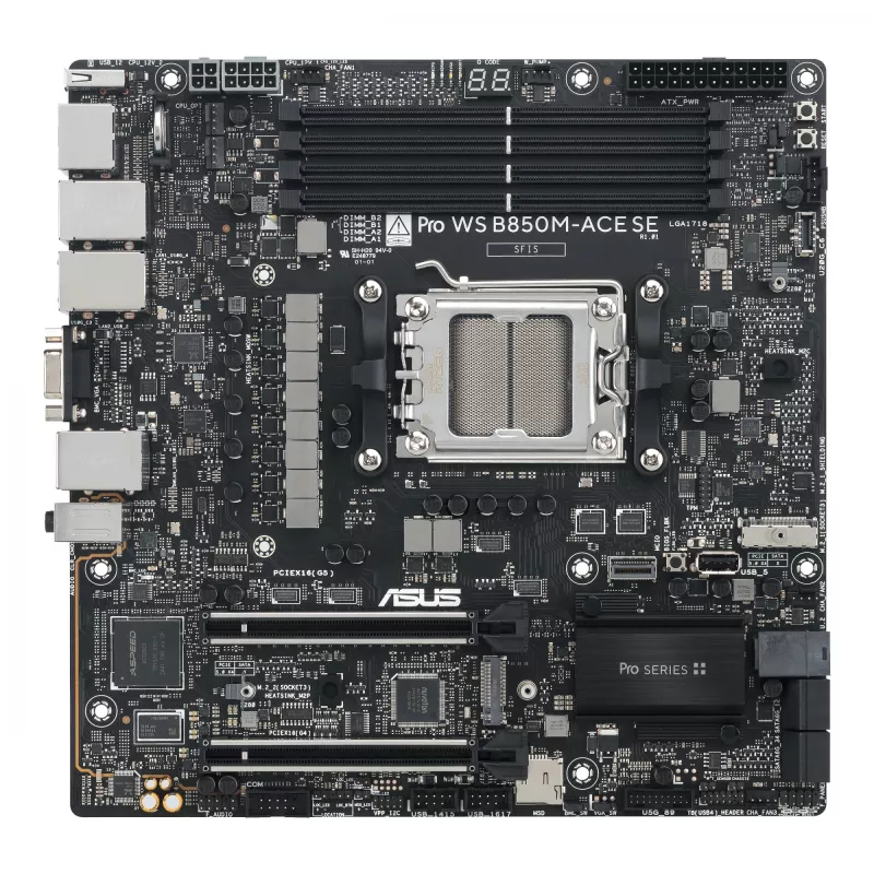 ASUS PRO WS B850M-ACE SE pagrindinė plokštė AMD B850 Socket AM5 micro ATX