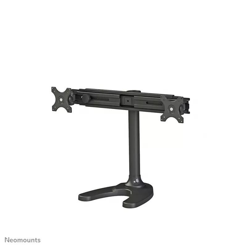 Neomounts FPMA-D700DD dviejų monitorių stalo stovas, judinamas, 19-30 colių (48,3-76,2 cm), 8 kg vienam ekranui, VESA 75x75-100x100, stovas/grommet tvirtinimas, juodas