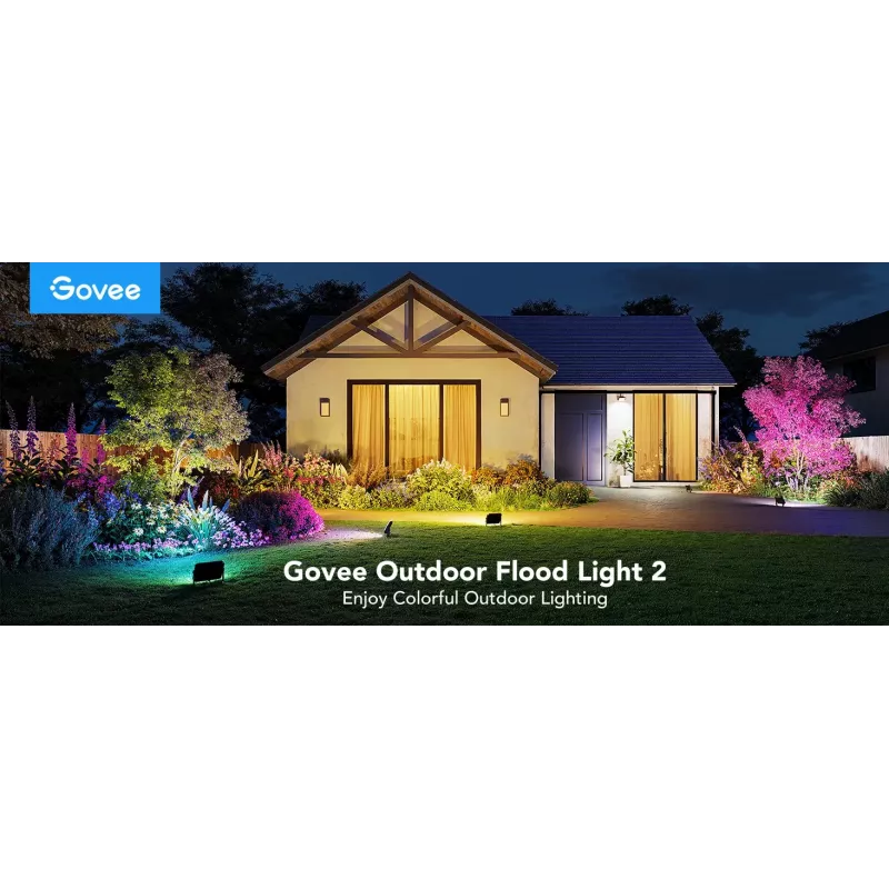 Protingas sodo apšvietimas Govee H8057 Wi‑Fi/Bluetooth, juodas, 148×68.9×72.4 mm, 11 kWh/1000h