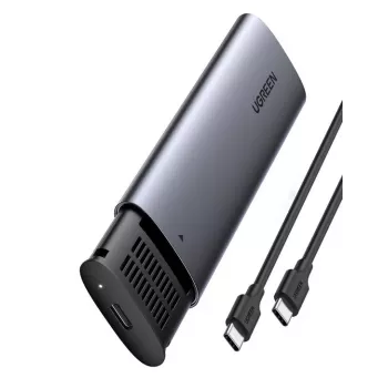 UGREEN 10902 pilkas SSD korpusas vienam M.2 PCIe NVMe diskui, USB-C 10 Gbit/s, aliuminis, 37×12×119 mm