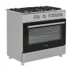 Laisvai pastatoma dujinė-elektrinė viryklė Ravanson KWGE-K90A Cheff, 90 cm, 5 degiklių kaitlentė (wok), elektrinė orkaitė 110 L, nerūdijantis plienas/sidabrinė