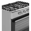 Laisvai pastatoma dujinė-elektrinė viryklė Ravanson KWGE-K90A Cheff, 90 cm, 5 degiklių kaitlentė (wok), elektrinė orkaitė 110 L, nerūdijantis plienas/sidabrinė