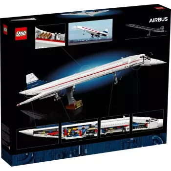 LEGO Icons lėktuvo modelis Concorde 10318, 2083 detalės, rekomenduojamas amžius 18+, dydis 320×100×140 mm