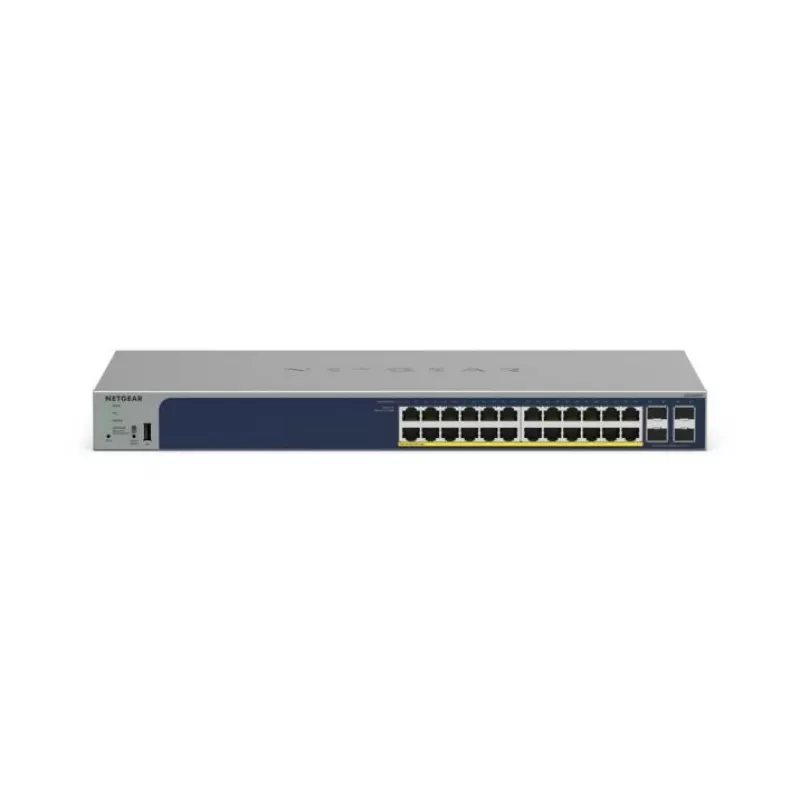 NETGEAR GS728TPP valdomas L2/L3/L4 gigabaitinis Ethernet (10/100/1000) jungiklis su PoE ir 4 SFP prievadais, pilka spalva