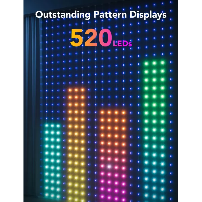 Universali užuolaidinė švieslentė Govee H70B1 LED 2000 mm Vidinė/lauko Daugiaspalvė 520 lempučių