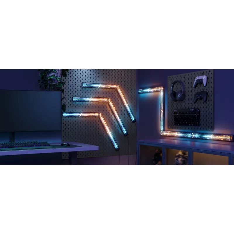 Govee Gaming Wall Lights (4+1) išmaniosios sieninės lempos – Wi‑Fi/Bluetooth, daugiaspalvės, 4 vnt., 370×45×30 mm