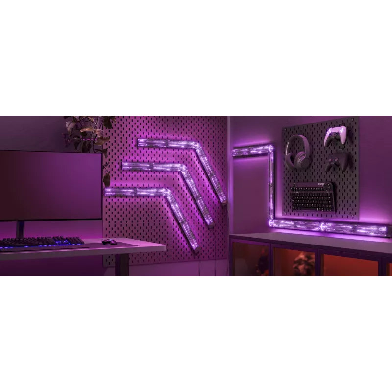Govee Gaming Wall Lights (4+1) išmaniosios sieninės lempos – Wi‑Fi/Bluetooth, daugiaspalvės, 4 vnt., 370×45×30 mm