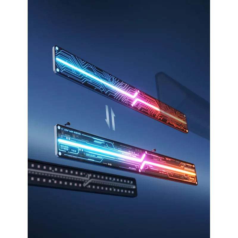 Govee Gaming Wall Lights (4+1) išmaniosios sieninės lempos – Wi‑Fi/Bluetooth, daugiaspalvės, 4 vnt., 370×45×30 mm