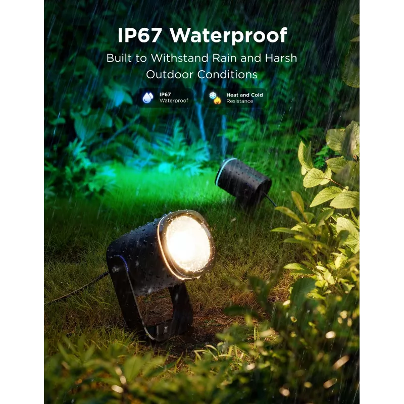 Govee H7093 RGBICWW lauko prožektorius 750 lm Wi‑Fi 2,4 GHz, RGB + šilta balta