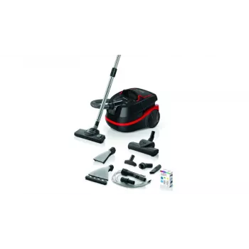 Cikloninis dulkių siurblys Bosch Serie 4 BWD421POW — sausas ir šlapias valymas, 2100 W, HEPA, 12 m spindulys, teleskopinis vamzdis