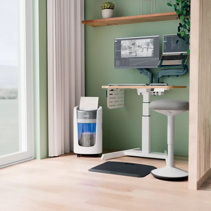 Smulkintuvas Leitz IQ OptiMax Home Office 225, mikro pjūvis, P5, 15 l, baltas