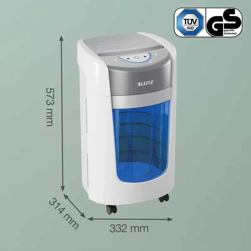 Smulkintuvas Leitz IQ OptiMax Home Office 225, mikro pjūvis, P5, 15 l, baltas