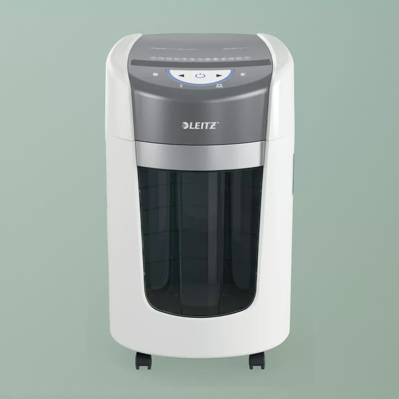 Smulkintuvas Leitz IQ OptiMax Home Office 225, mikro pjūvis, P5, 15 l, baltas