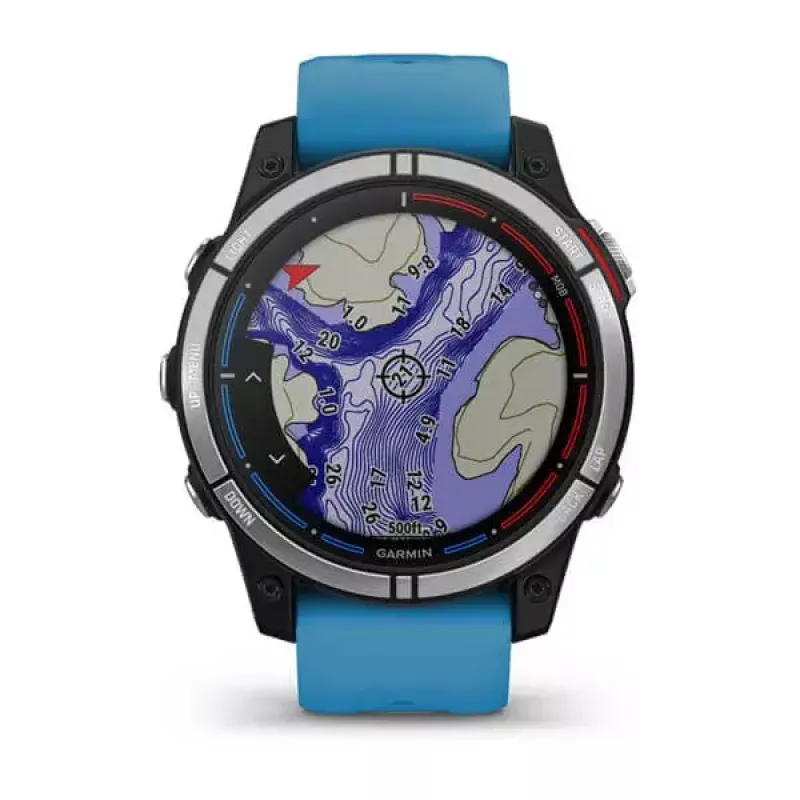 Išmanusis laikrodis Garmin quatix 7 Blue – 47 mm CFRP korpusas, 1,3 colio MIP jutiklinis ekranas, 10 ATM, Bluetooth/Wi‑Fi/NFC