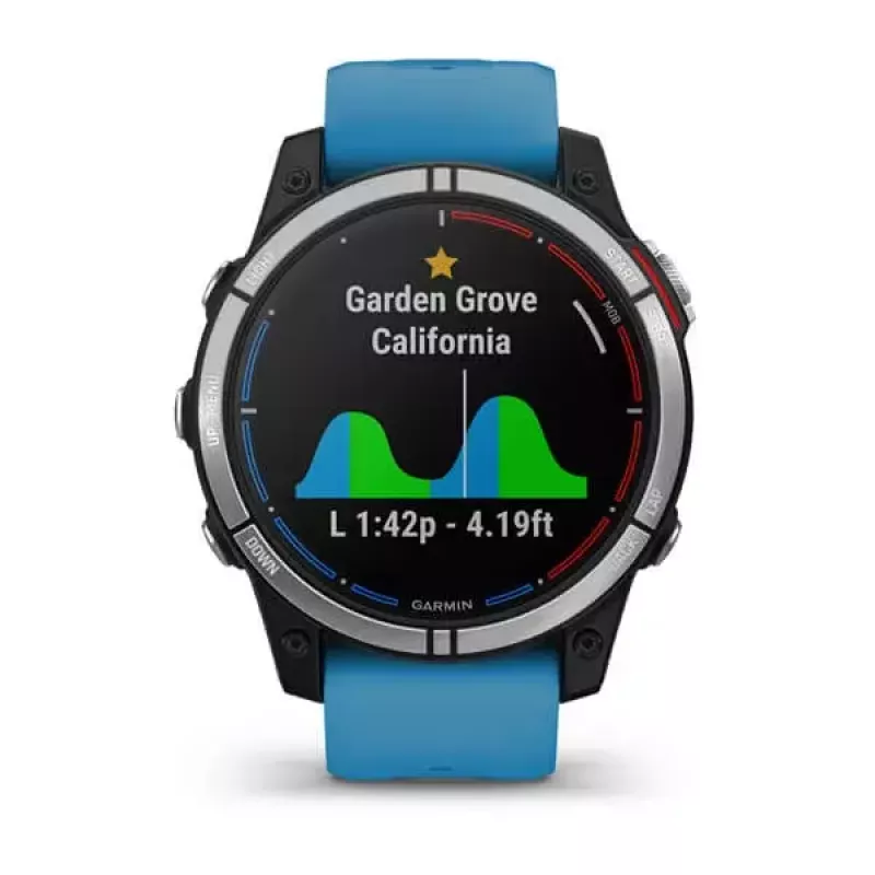 Išmanusis laikrodis Garmin quatix 7 Blue – 47 mm CFRP korpusas, 1,3 colio MIP jutiklinis ekranas, 10 ATM, Bluetooth/Wi‑Fi/NFC