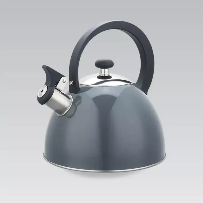 Virdulys Maestro MR-1302-GREY 2.5 L nerūdijantis plienas, pilkas korpusas, švilpukas, šalta rankena