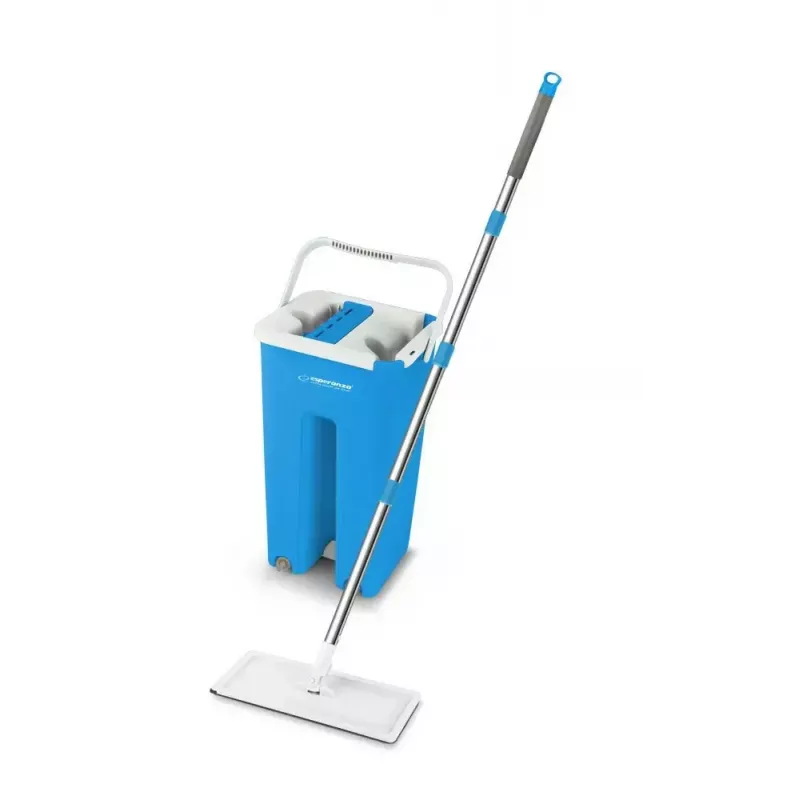 Šlapių grindų valymo rinkinys ESPERANZA EHS004 su kibiru, keičiama mikropluošto galvute, pasukama galvute, 1250 mm aukščio, 1,1 kg