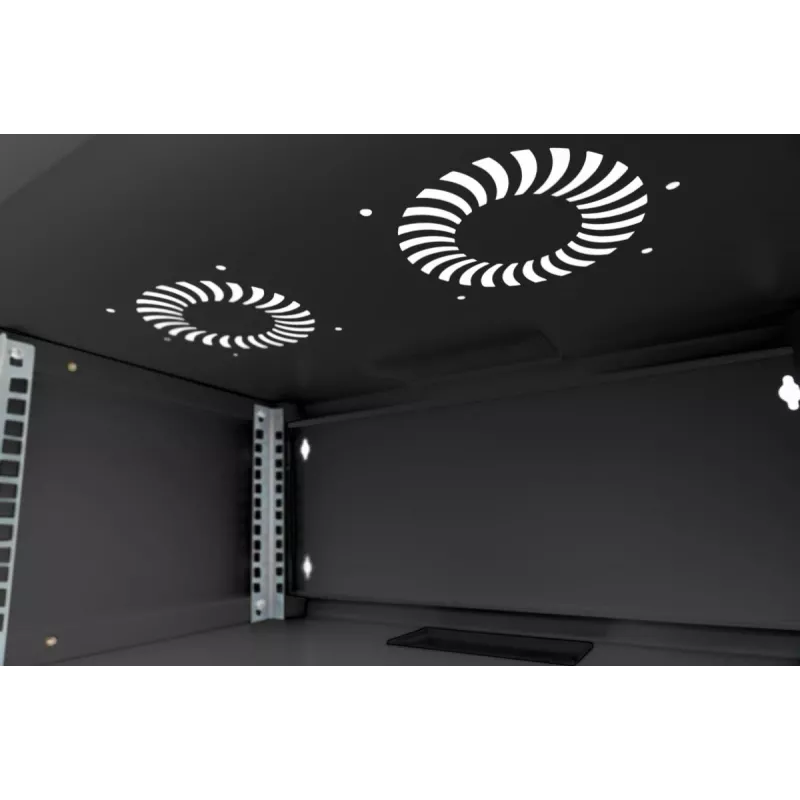 DIGITUS 4U montuojama ant sienos spinta SOHO nesurinkta 241x540x400mm pilnas stiklinis priekinis durys juoda