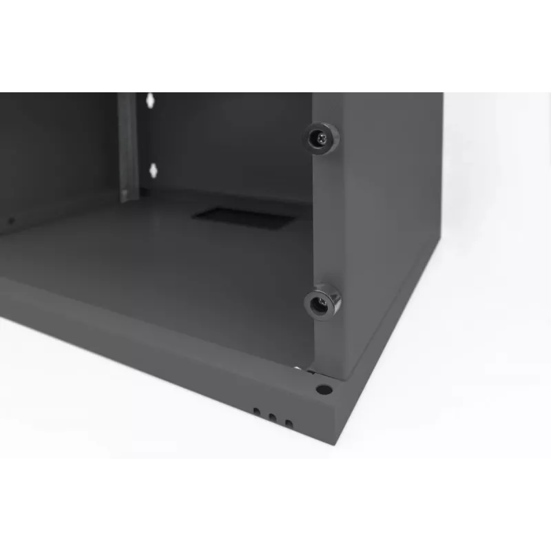 DIGITUS 4U montuojama ant sienos spinta SOHO nesurinkta 241x540x400mm pilnas stiklinis priekinis durys juoda