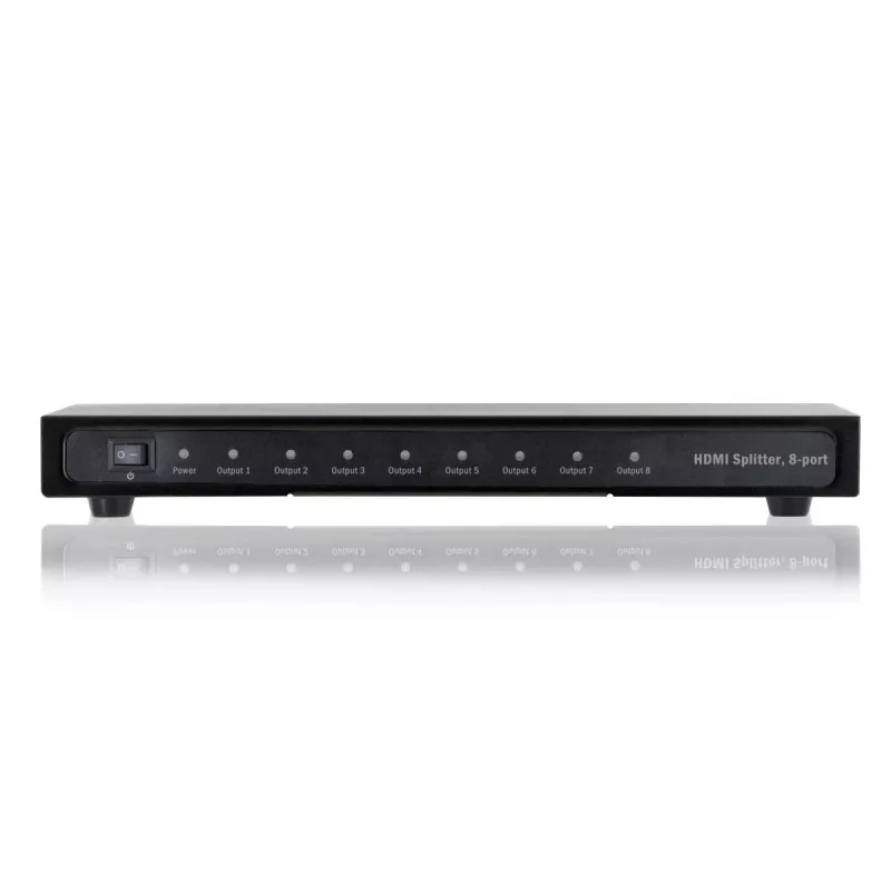 DIGITUS HDMI skirstytuvas, 8 prievadų 1080p, 3D, HDMI High Speed, 2.25 GHz/225 MHz, metalinis korpusas, juodas