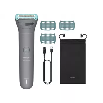 Kūno kirptuvas Philips BG3485/15, Triple Protect System, belaidis, šlapiam ir sausam naudojimui, 80 min veikimo, 2–5 mm, pilkas