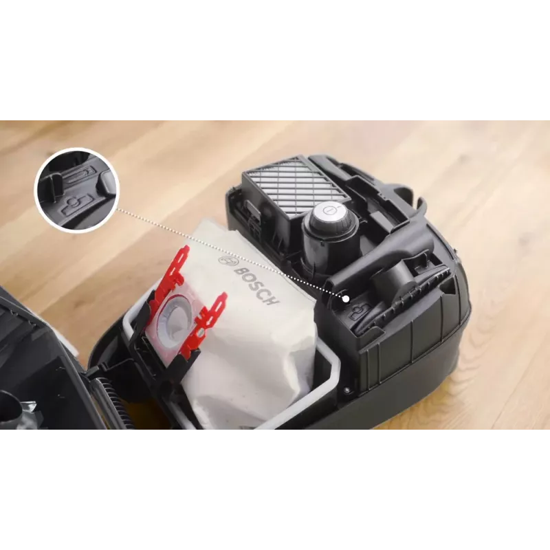 Bosch Serie 4 BGB41POW1 – cikloninis dulkių siurblys, 850 W, 4 L maišas, HEPA13, teleskopinis metalinis vamzdis